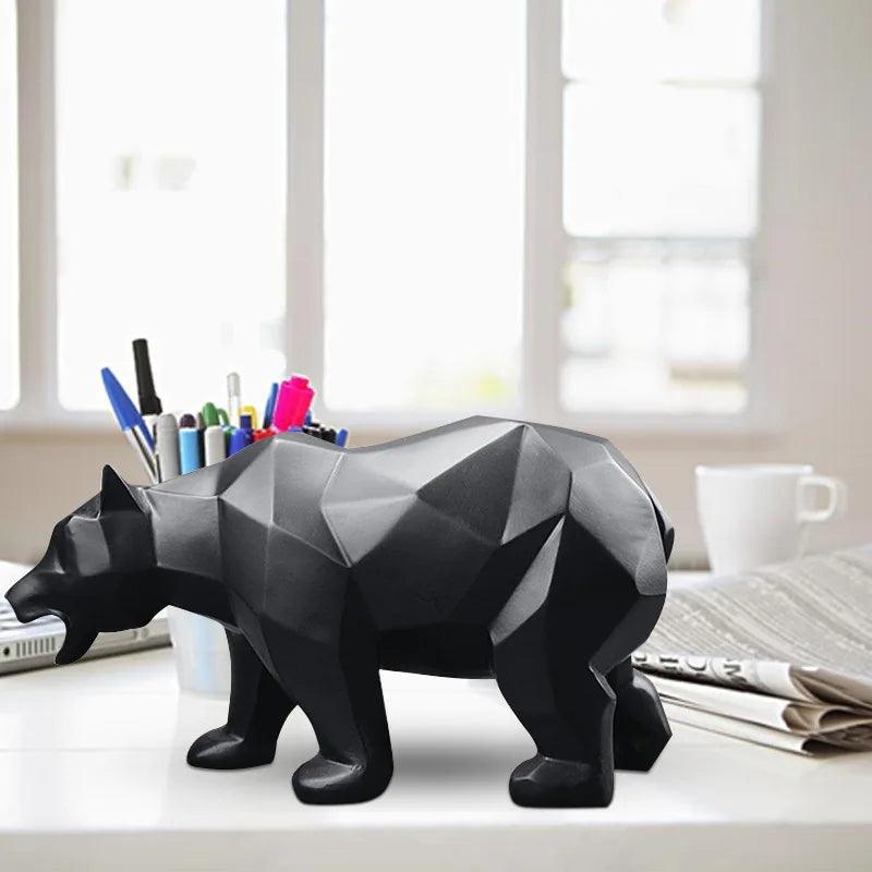 Escultura Decorativa Urso Geométrico - Artezare