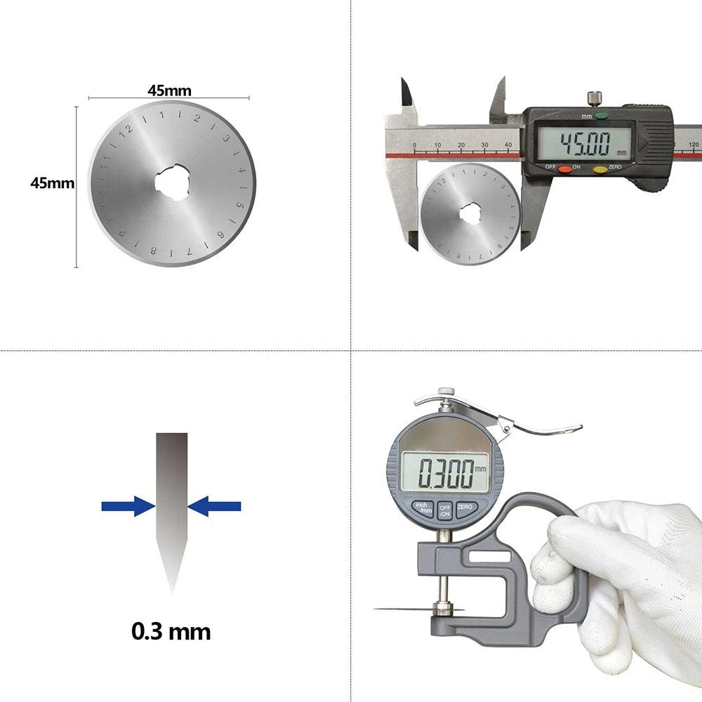 Lâminas de corte rotativo de aço inoxidável 45 MM 10 unidades