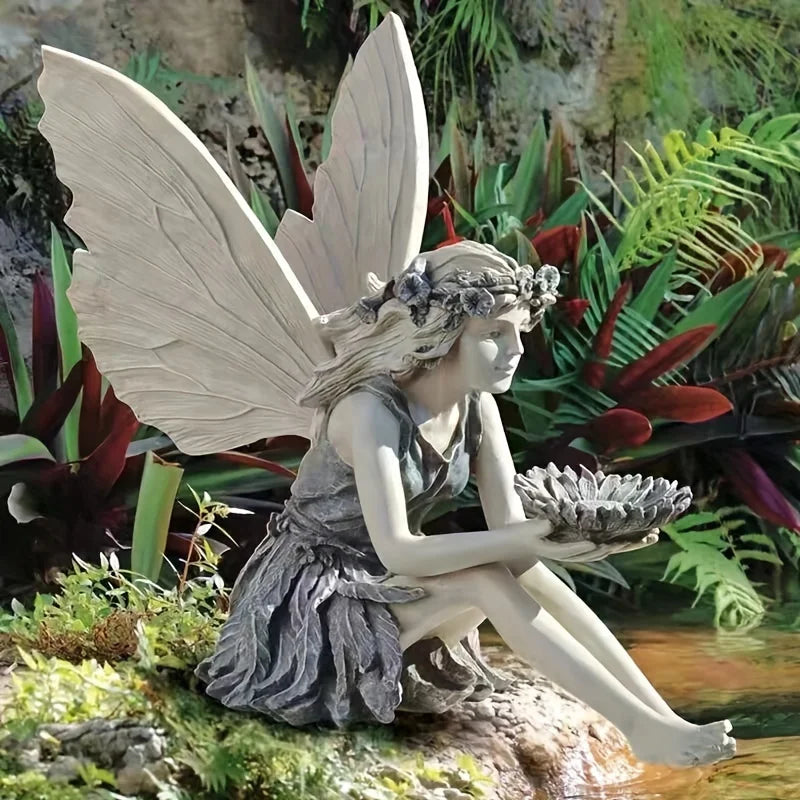 Estátua de fadas decoração de jardim anjo - Artezare