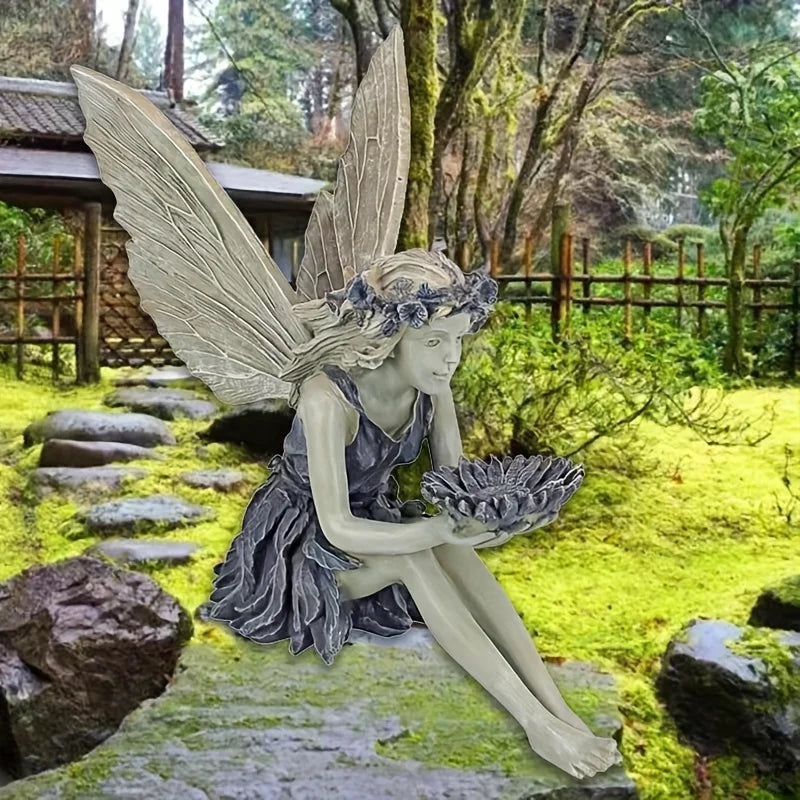 Estátua de fadas decoração de jardim anjo - Artezare