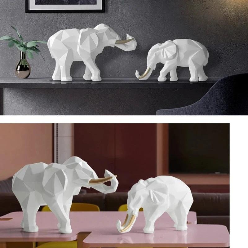 Escultura Decorativa Elefantes Pai e Filho - Artezare