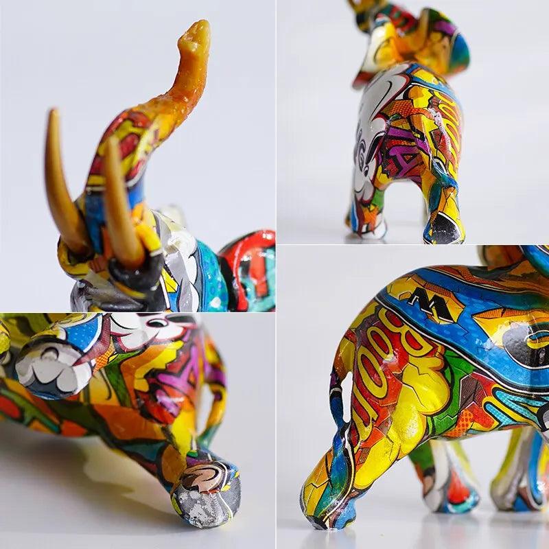 Escultura Decorativa Elefante Grafite - Artezare